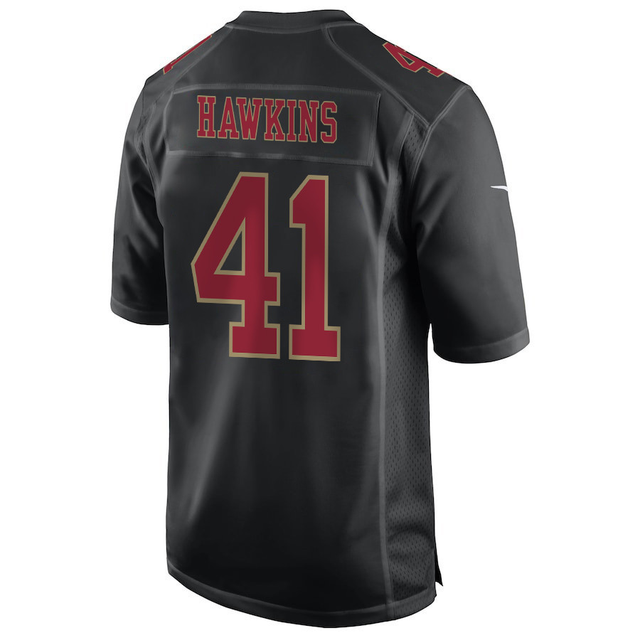 Tayler Hawkins 41 San Francisco 49ers Super Bowl LVIII Patch Fashion Game Men Jersey - Carbon Black