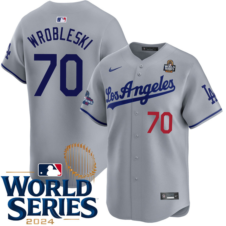 Justin Wrobleski Los Angeles Dodgers Road Limited World Series Jersey