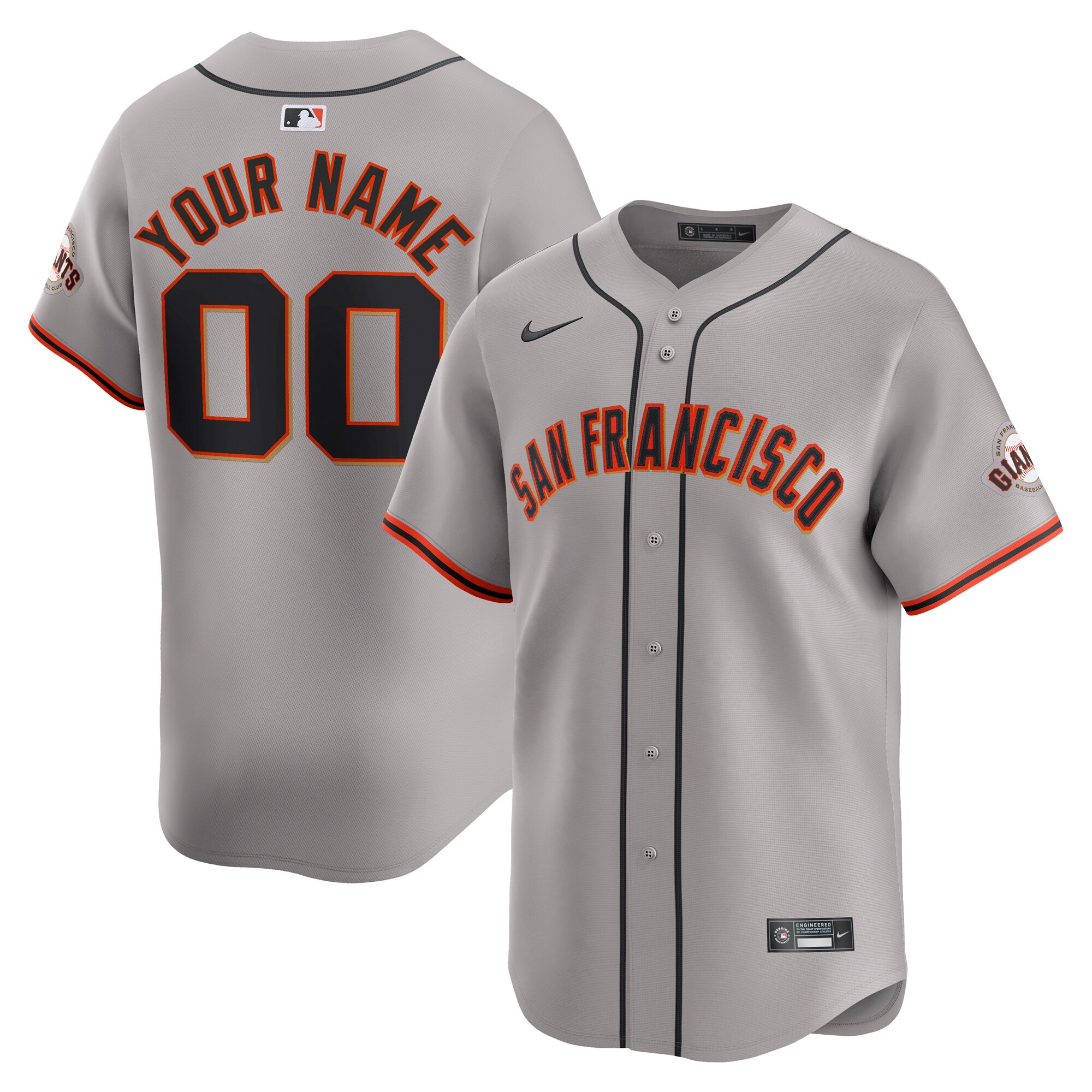 San Francisco Giants  Away Limited Custom Jersey - Gray