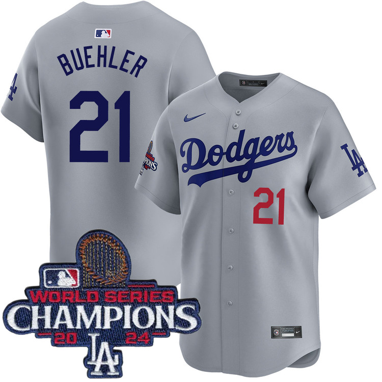 Walker Buehler Los Angeles Dodgers Alternate Road Limited World Series Champions Jersey
