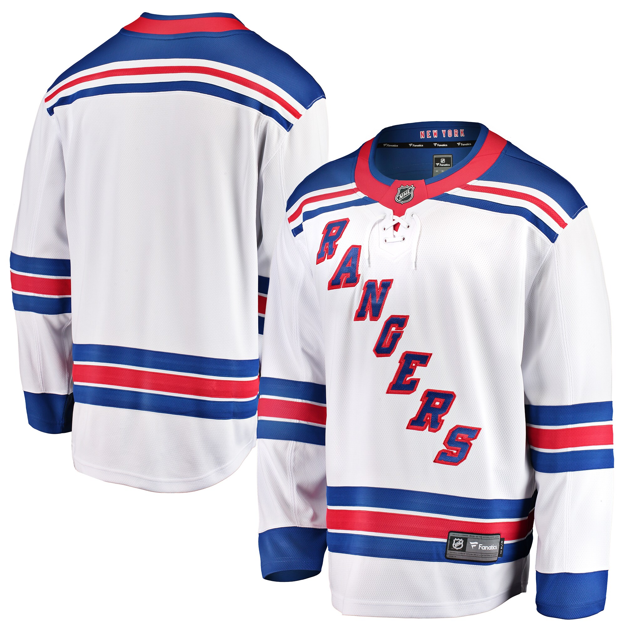 New York Rangers Fanatics Youth Away Breakaway Jersey - White