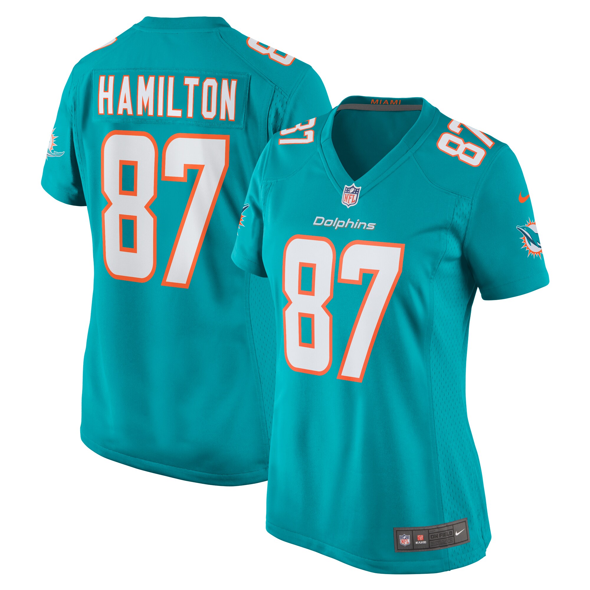 DaeSean Hamilton Miami Dolphins Women's Home Game Player Jersey - Aqua