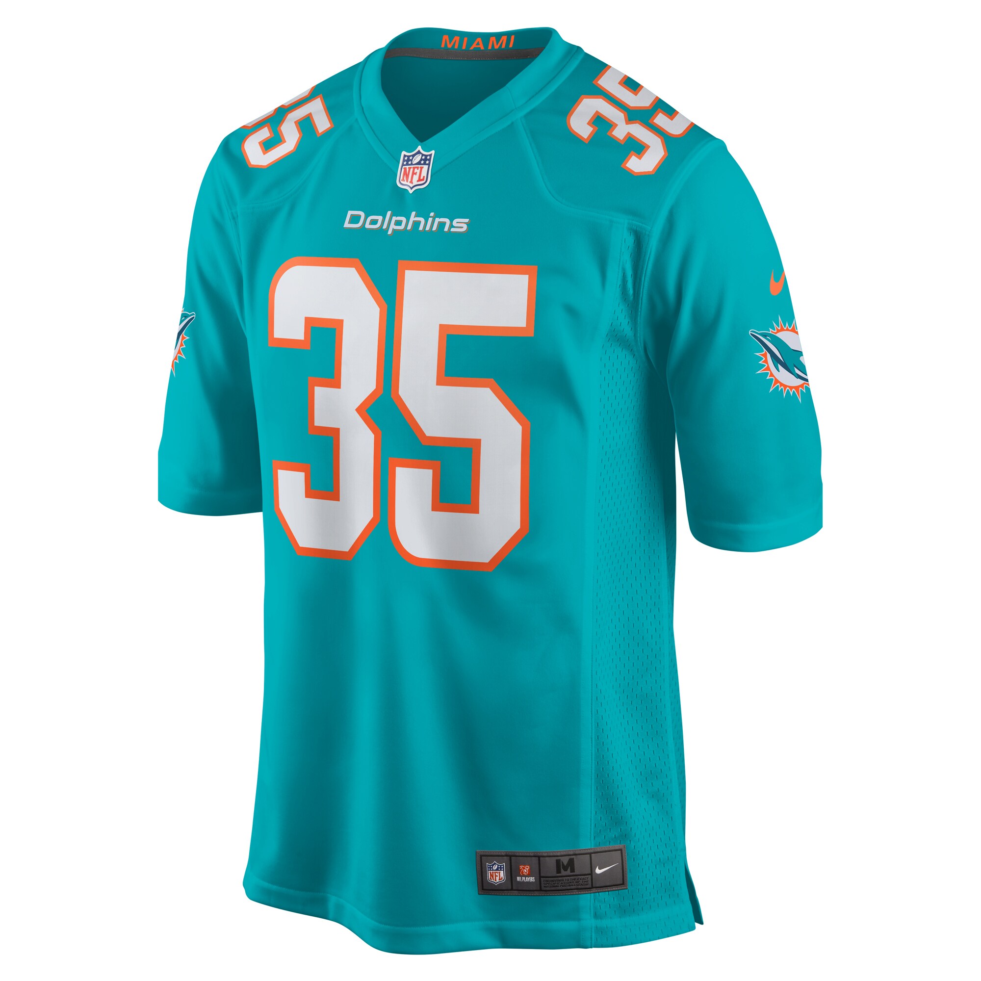 Christopher Brooks Miami Dolphins  Team Game Jersey -  Aqua