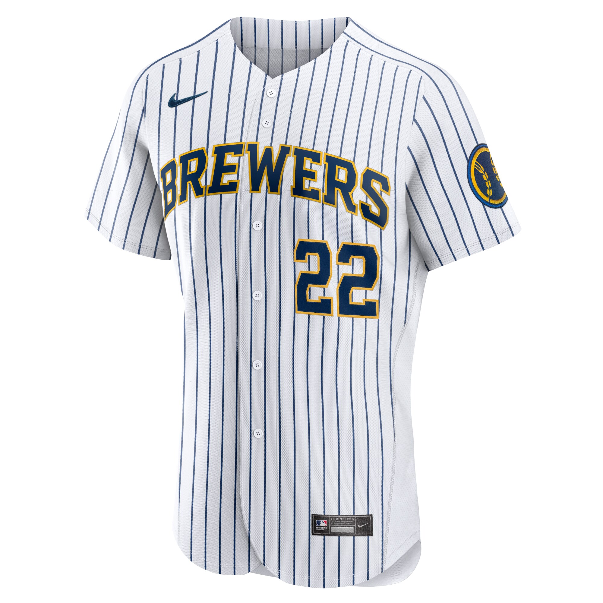 Christian Yelich Milwaukee Brewers Team Alternate Authentic Player Jersey - White
