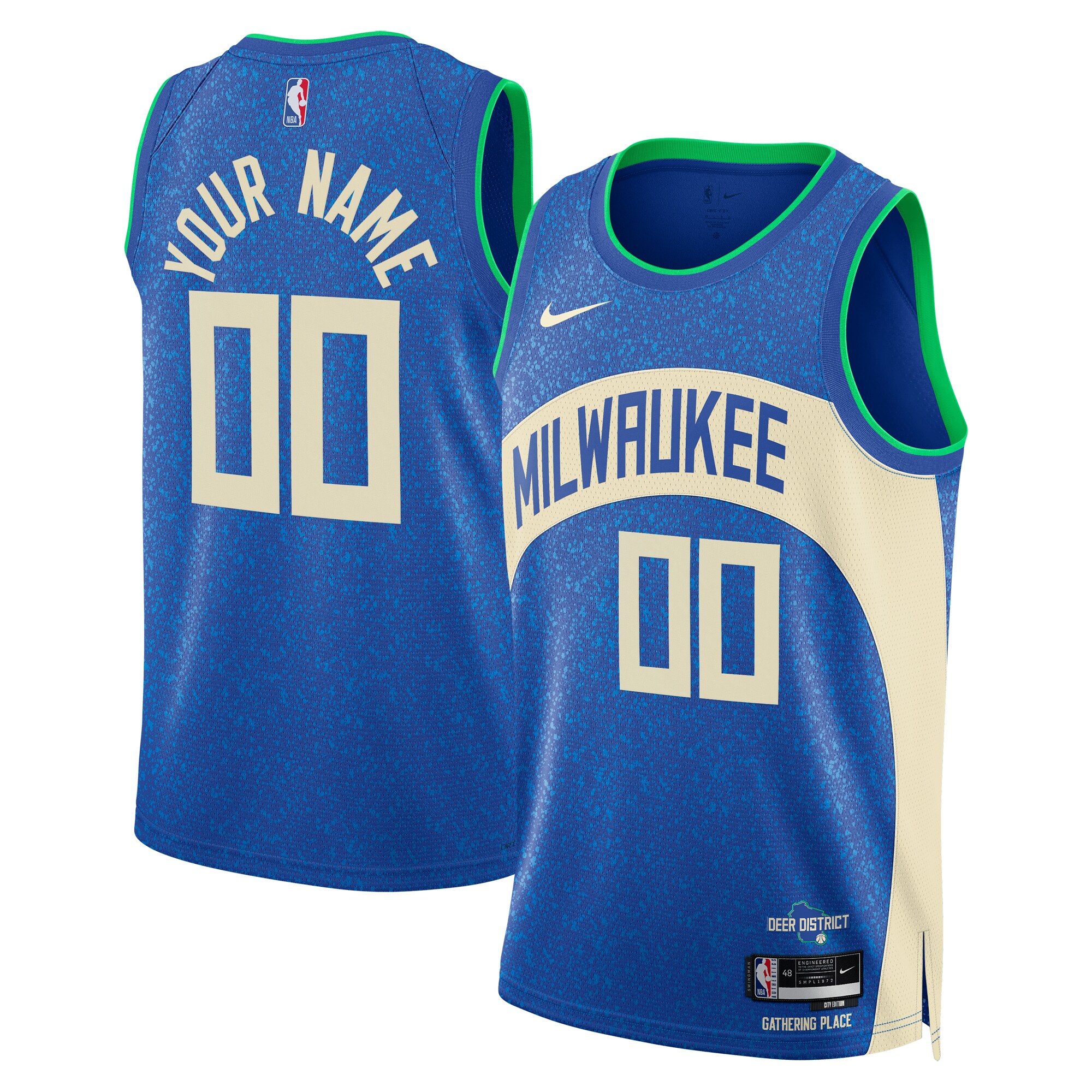 Milwaukee Bucks Unisex 2023\/24 Custom Swingman Jersey - Royal - City Edition