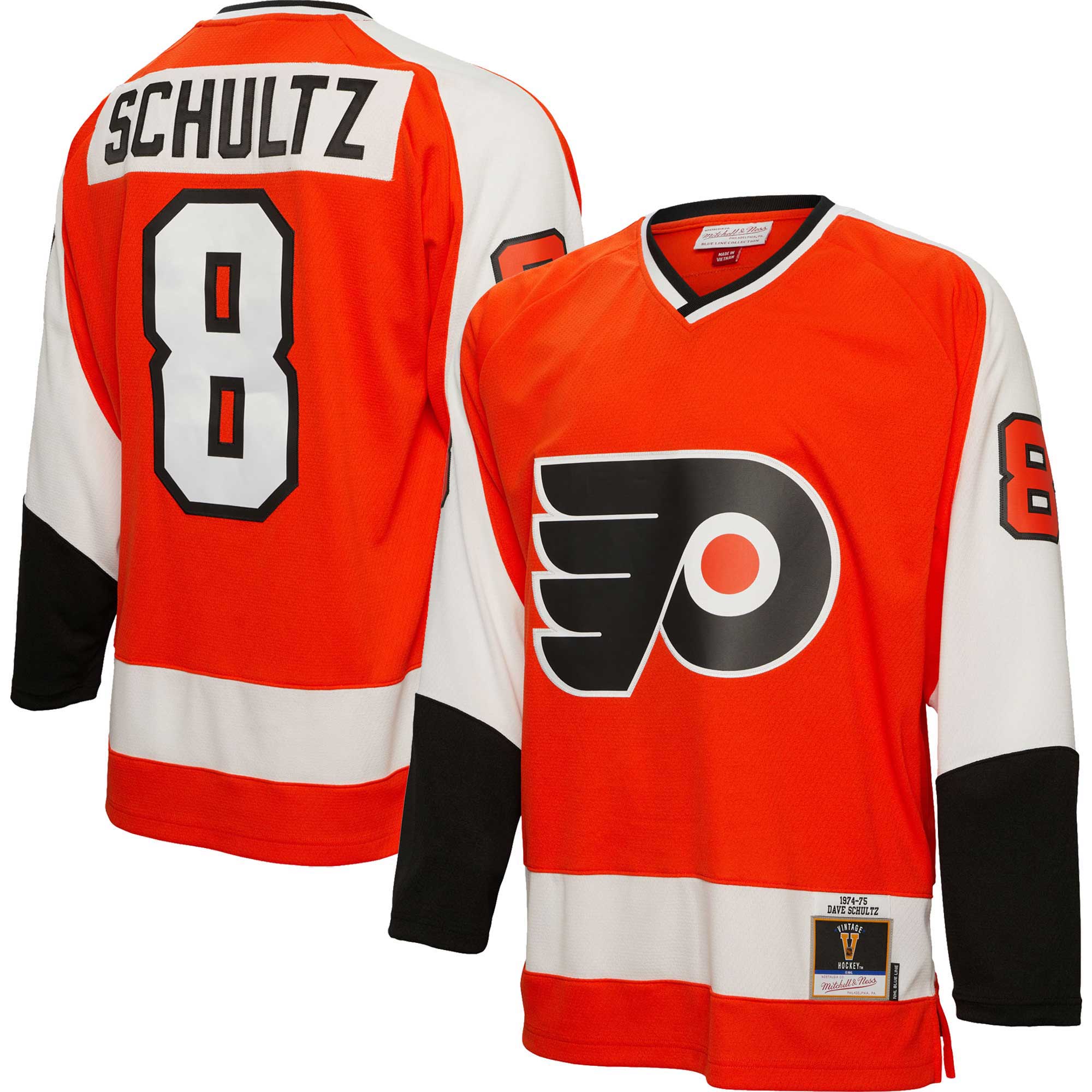 Dave Schultz Philadelphia Flyers Mitchell & Ness 1974\/75 Blue Line Player Jersey - Orange