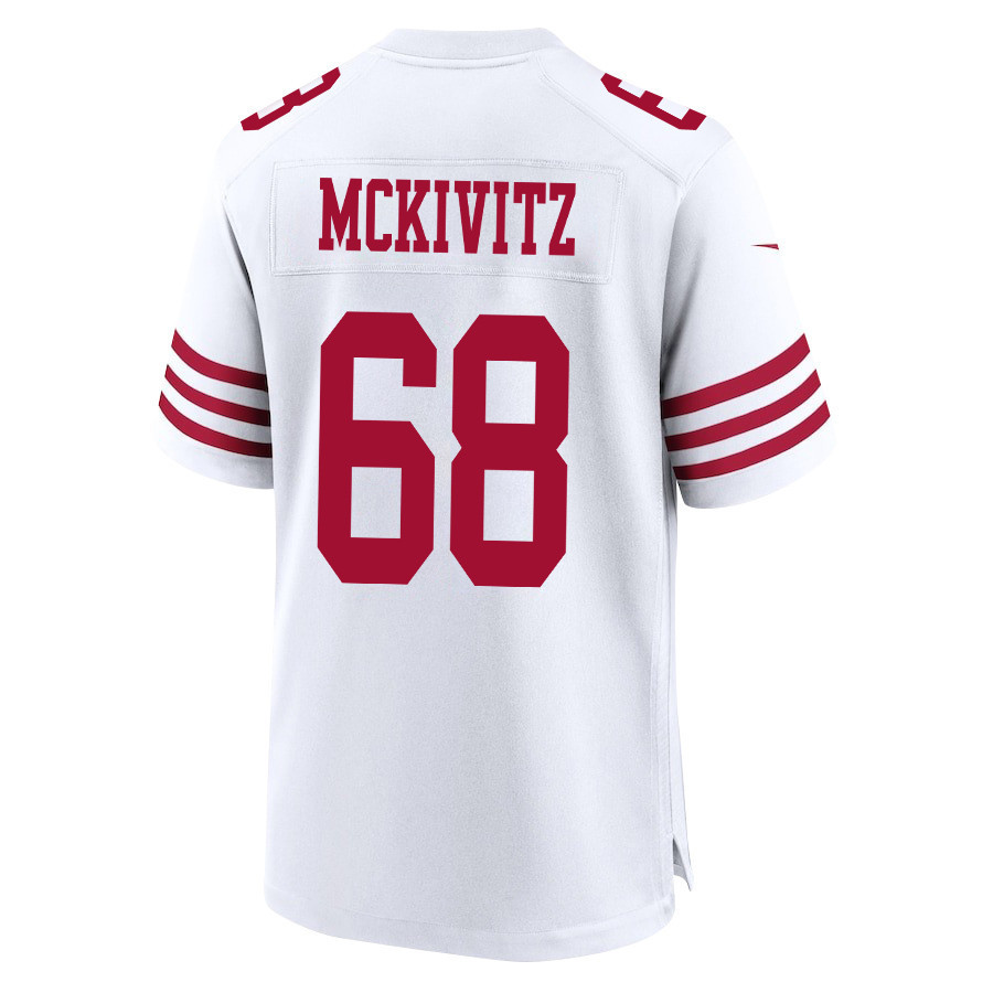 Colton McKivitz 68 San Francisco 49ers Super Bowl LVIII Patch Game Men Jersey - White