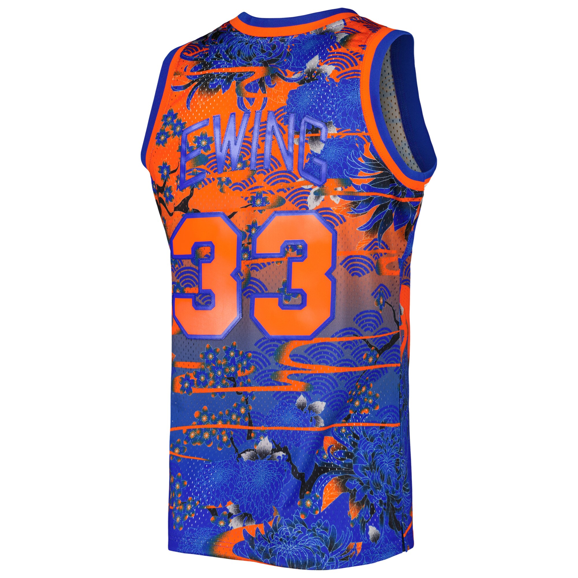Patrick Ewing New York Knicks Mitchell & Ness 1985\/86 Hardwood Classics Lunar New Year Swingman Jersey - Blue