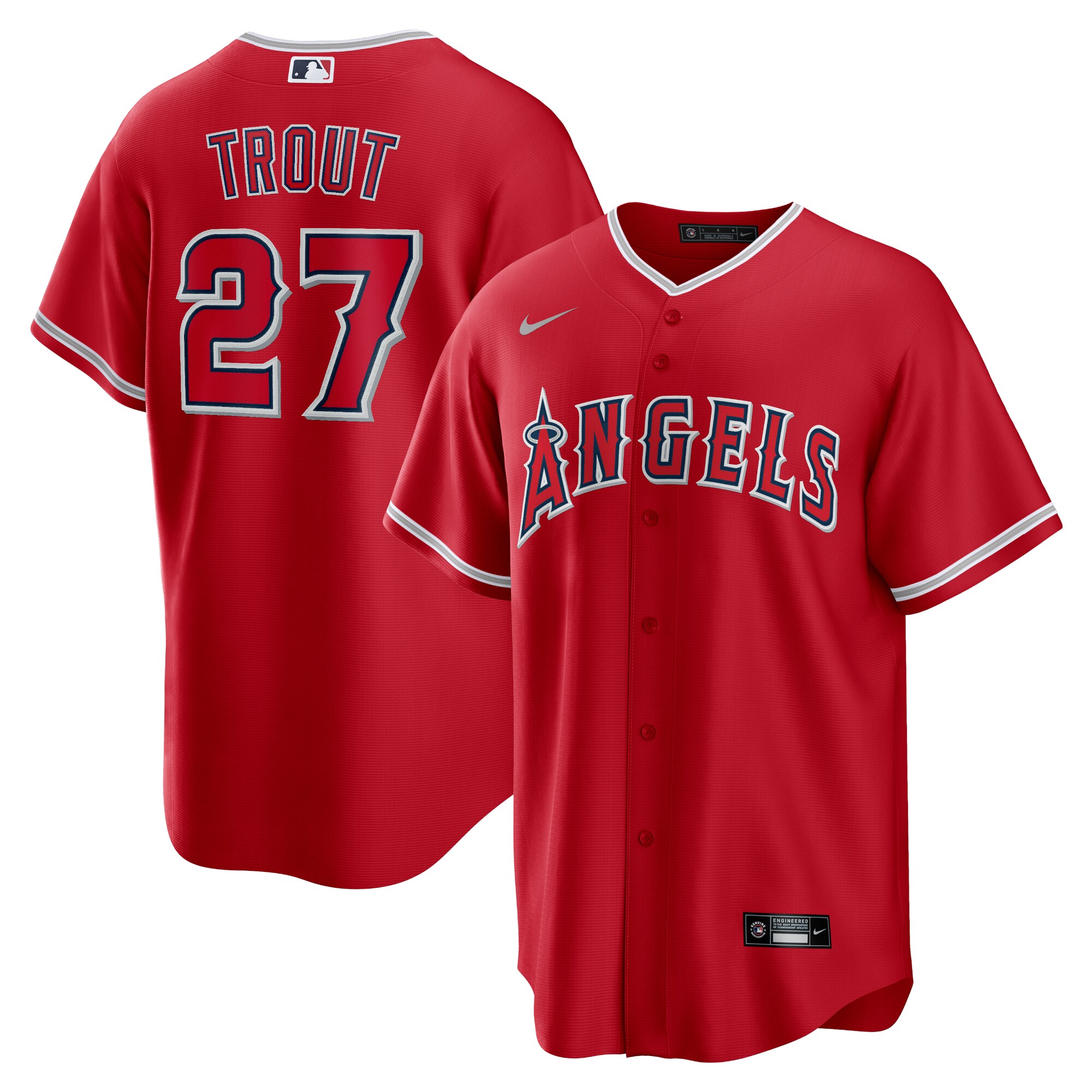 Mike Trout Los Angeles Angels  Alternate Replica Player Name Jersey - Red