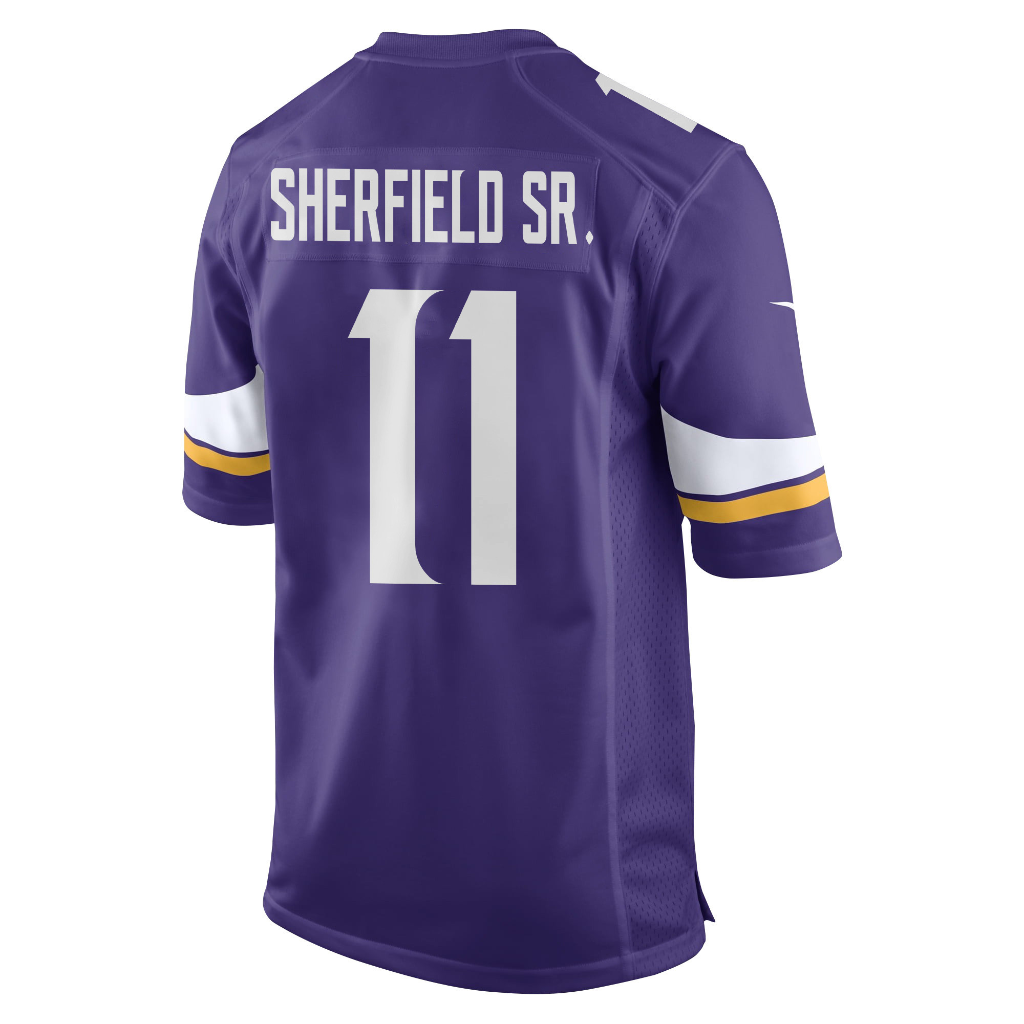 Trent Sherfield Sr. 11 Minnesota Vikings Super Bowl LIX New Orleans Patch Game Men Jersey - Purple