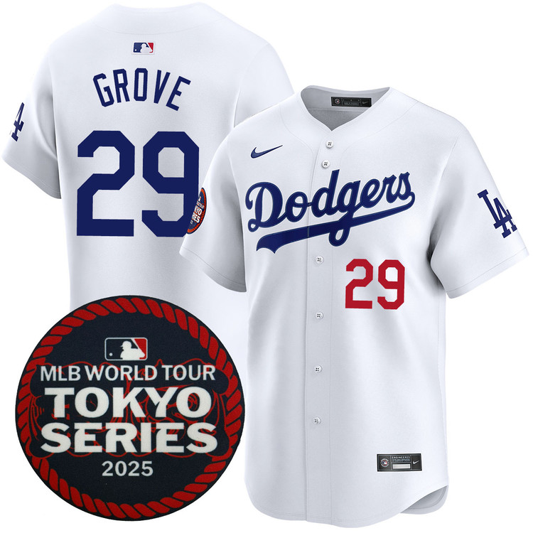 Michael Grove Los Angeles Dodgers Home 2025 Tokyo Series Jersey