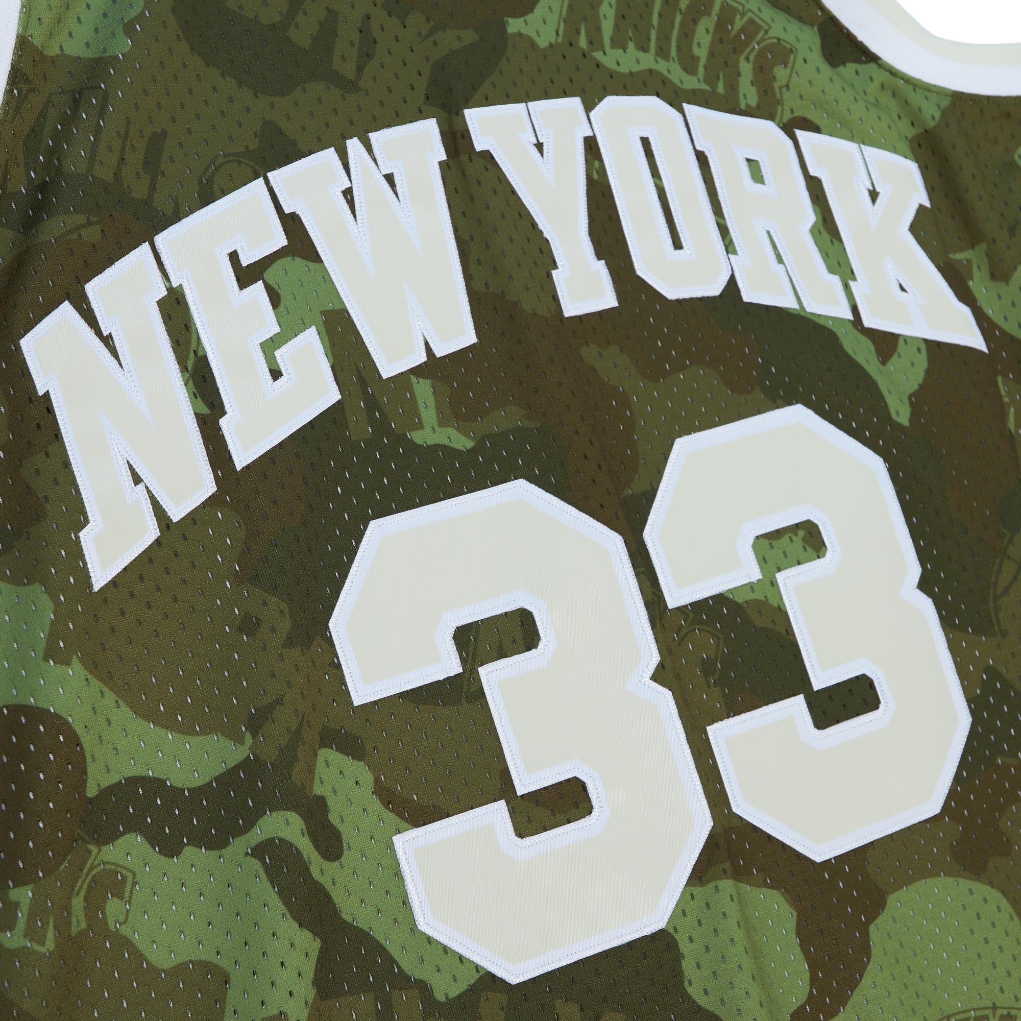 Patrick Ewing New York Knicks Mitchell & Ness Hardwood Classics 1991\/92 Ghost Green Swingman Jersey - Camo