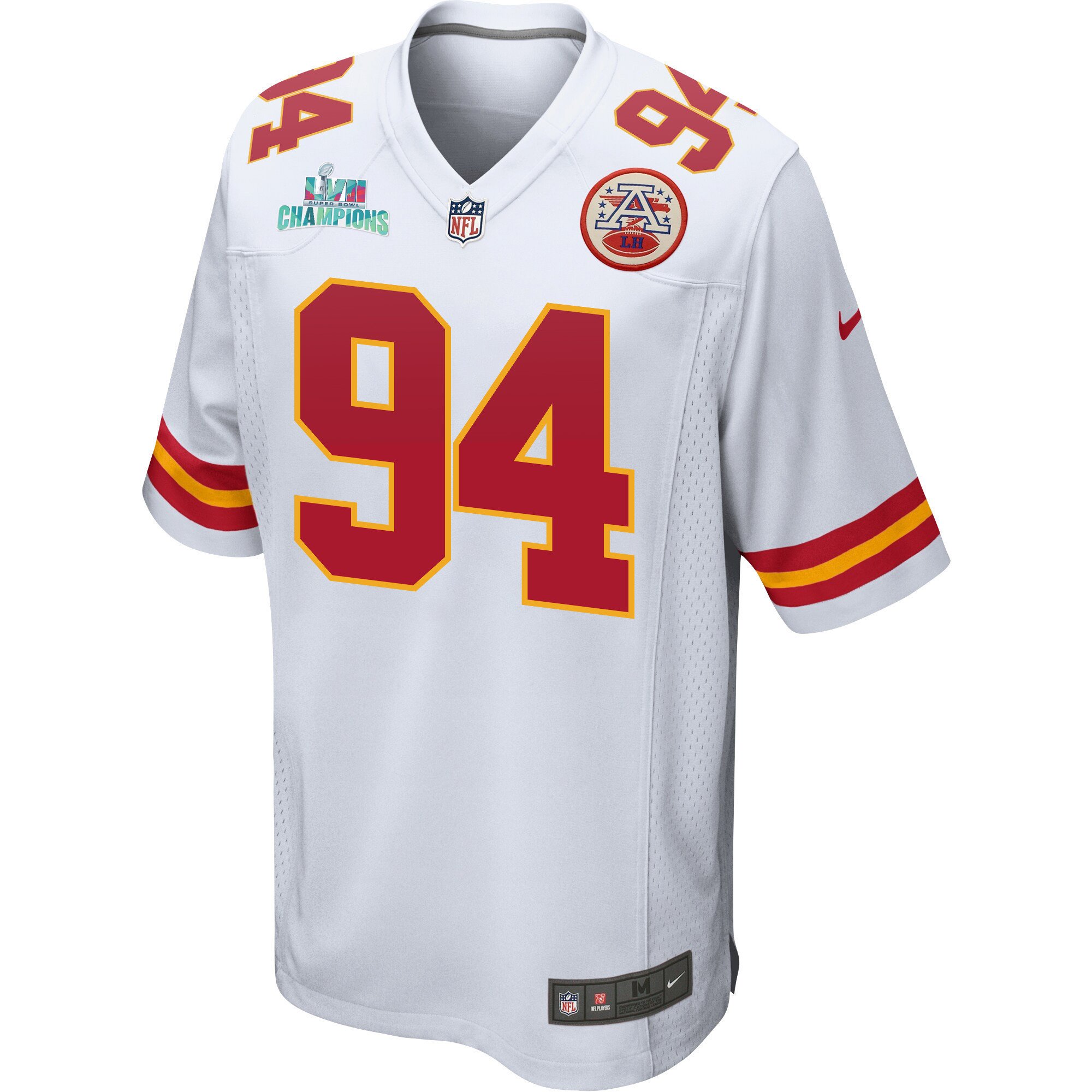 Malik Herring 94 Kansas City Chiefs Super Bowl LVII Champions Men Game Jersey - White
