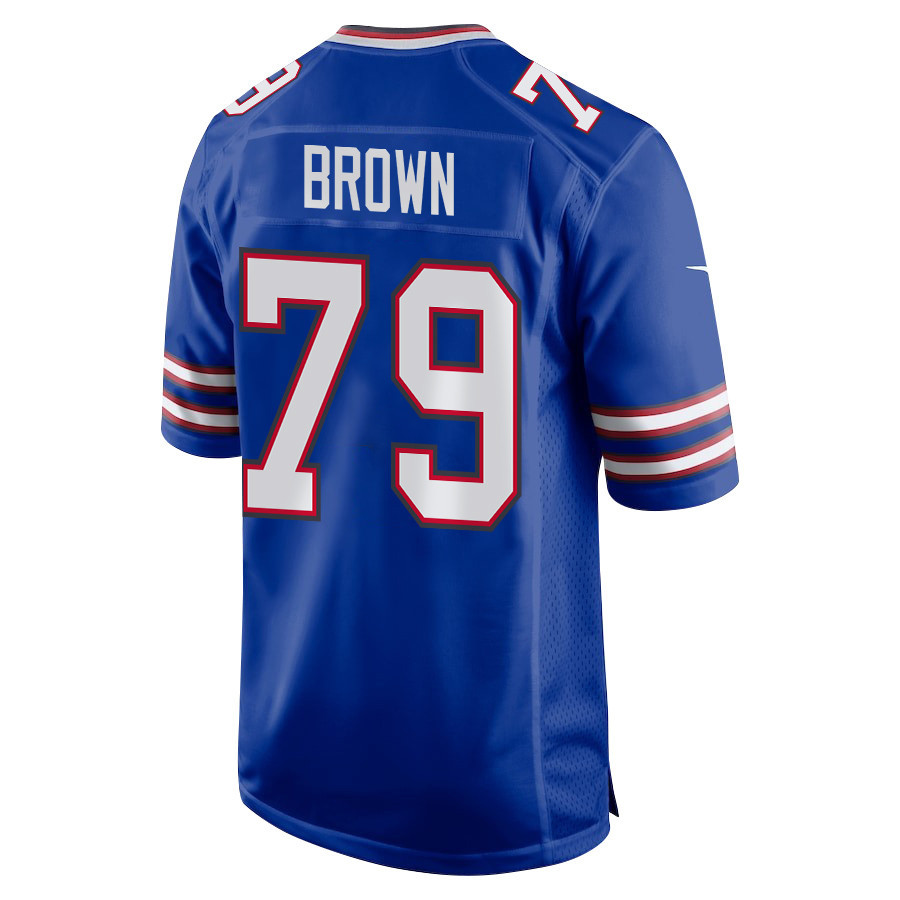 Spencer Brown 79 Buffalo Bills Super Bowl LIX New Orleans Patch Game Men Jersey - Royal