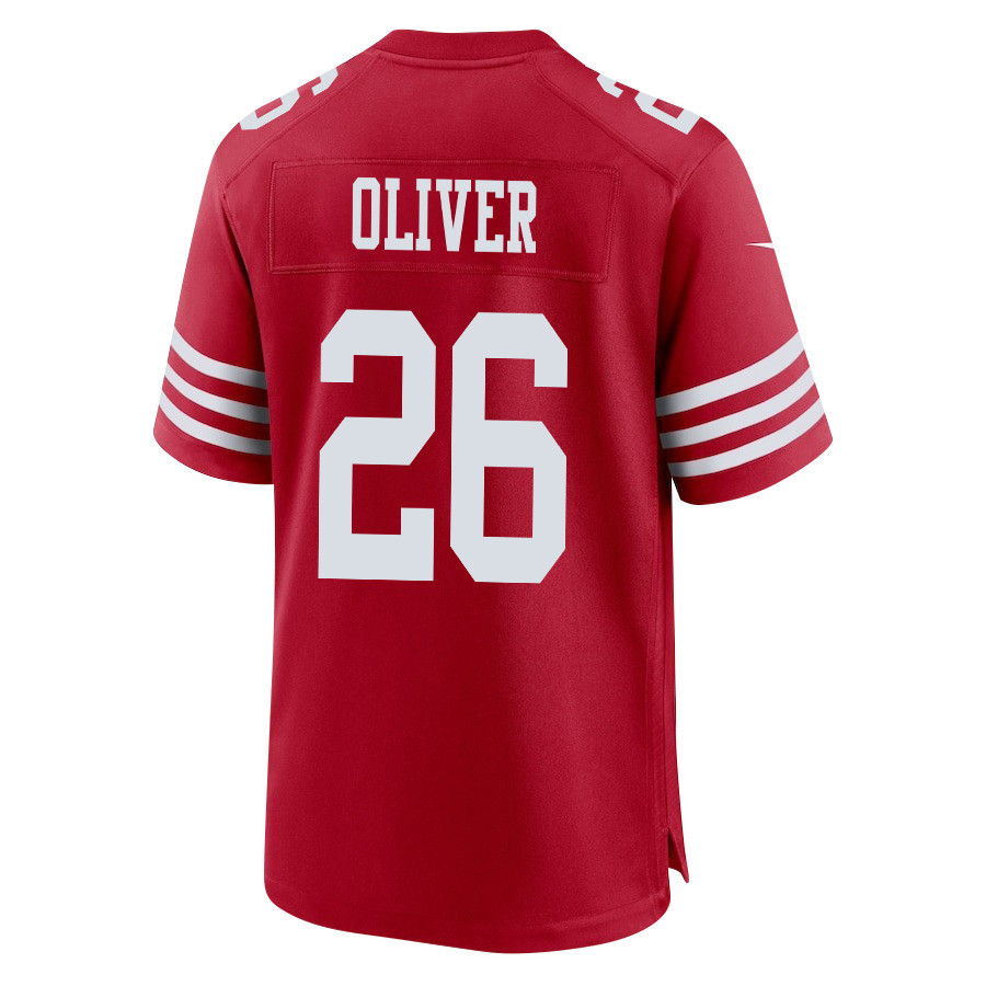 Isaiah Oliver 26 San Francisco 49ers Super Bowl LVIII Patch Game Men Jersey - Scarlet