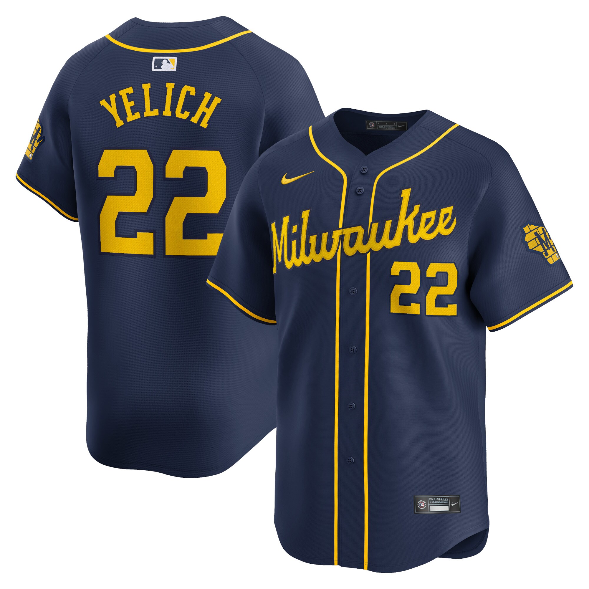 Christian Yelich Milwaukee Brewers Alternate Limited Player Jersey Navy