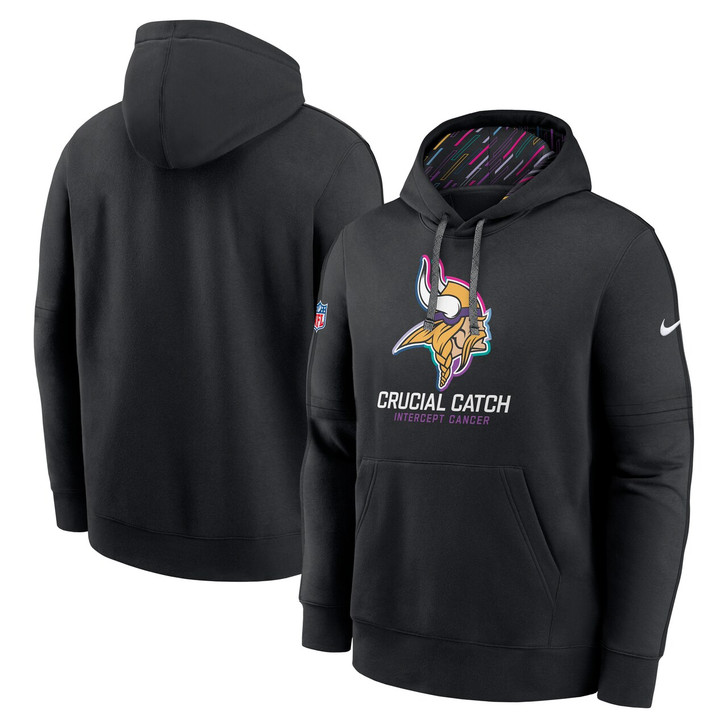 Minnesota Vikings 2024 Crucial Catch Club Pullover Hoodie - Black