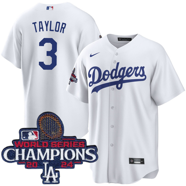 Chris Taylor Los Angeles Dodgers Youth Home World Series Champions Jersey