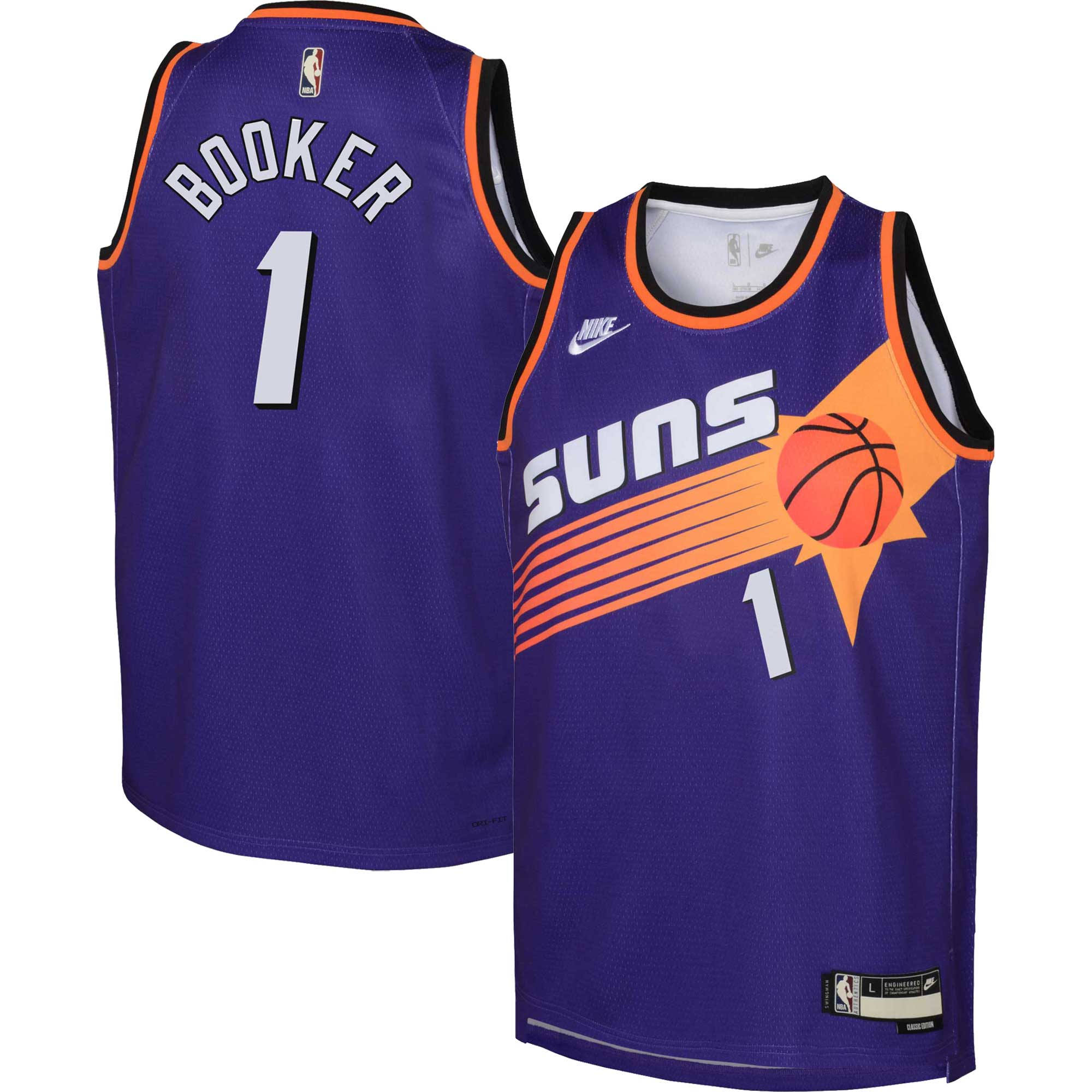 Devin Booker Phoenix Suns Youth 2022\/23 Swingman Jersey Purple - Classic Edition
