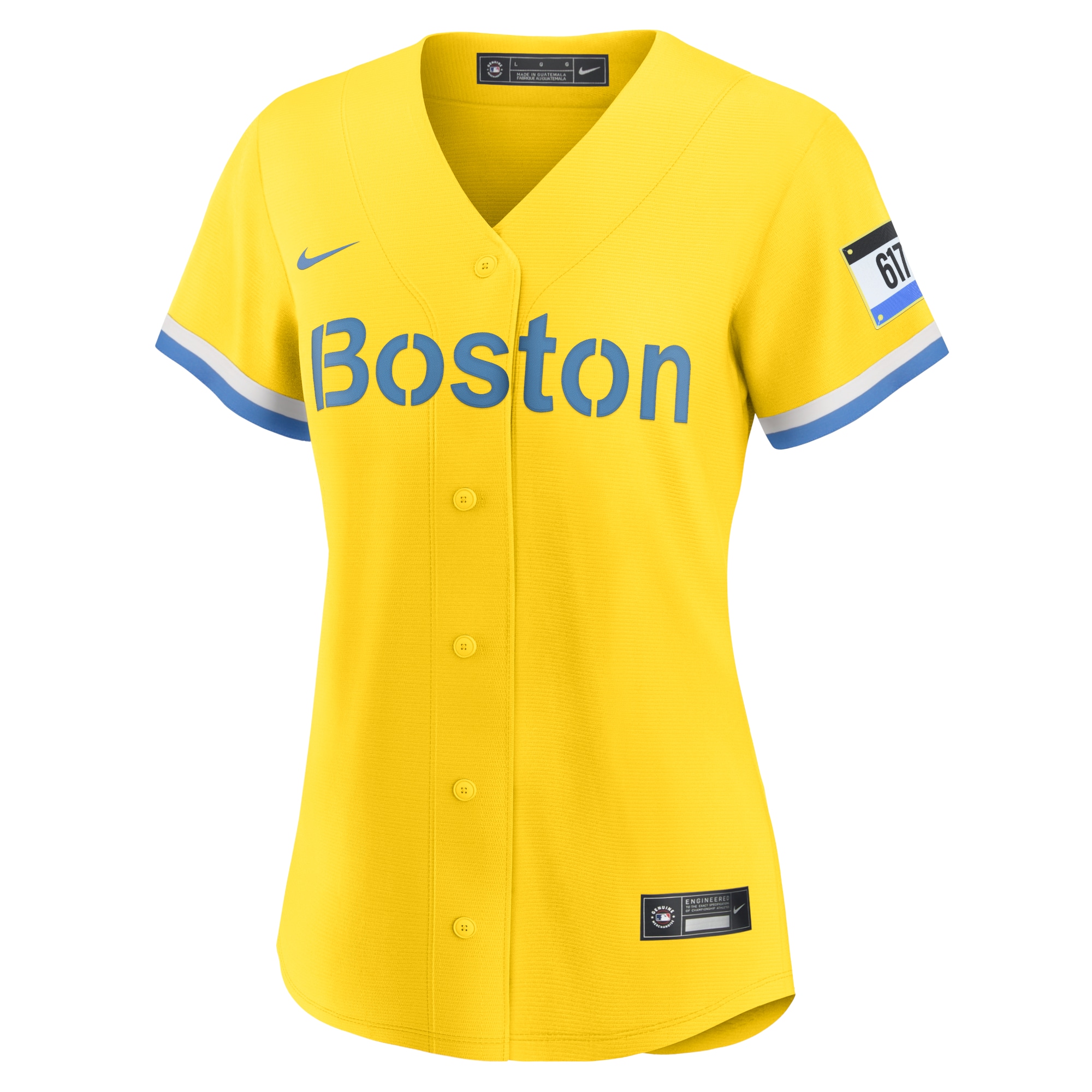 Boston Red Sox  Women's City Connect Replica Jersey - Gold\/Light Blue