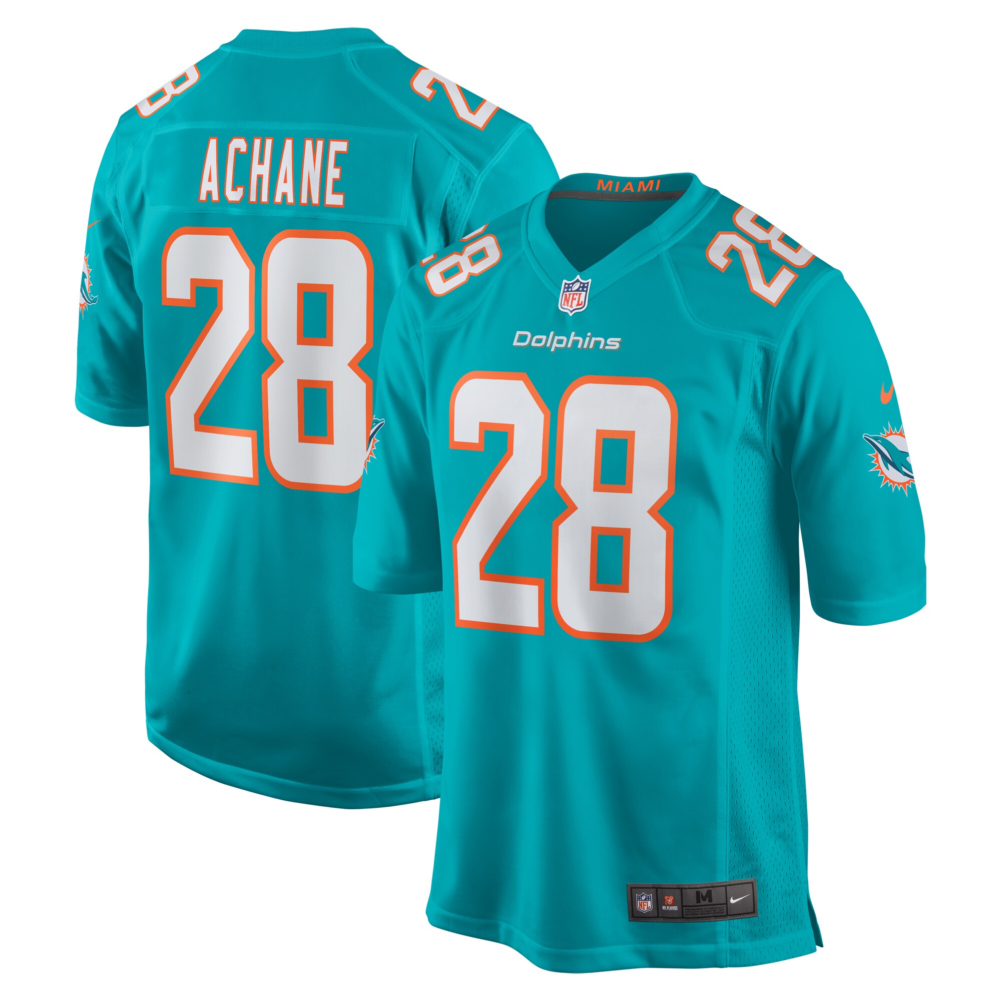Devon Achane Miami Dolphins  Player Game Jersey - Aqua