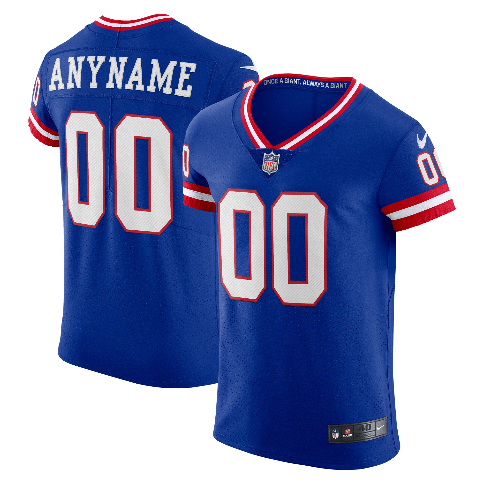 New York Giants   Vapor F.U.S.E. Elite Custom Jersey - Blue