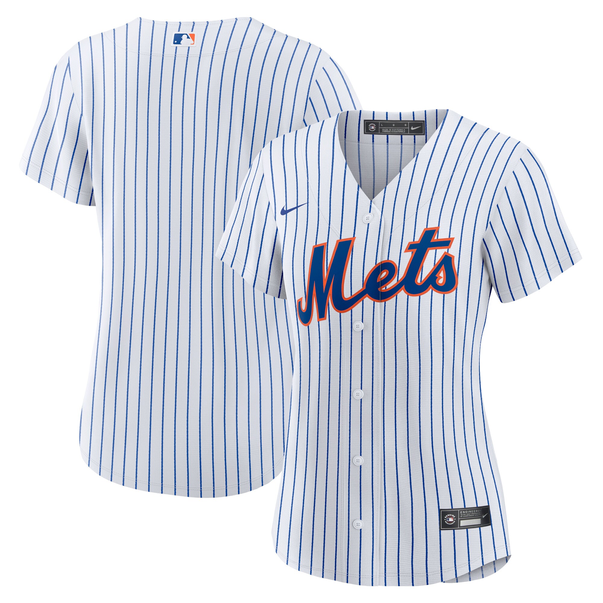 New York Mets  Women's Home Blank Replica Jersey - White