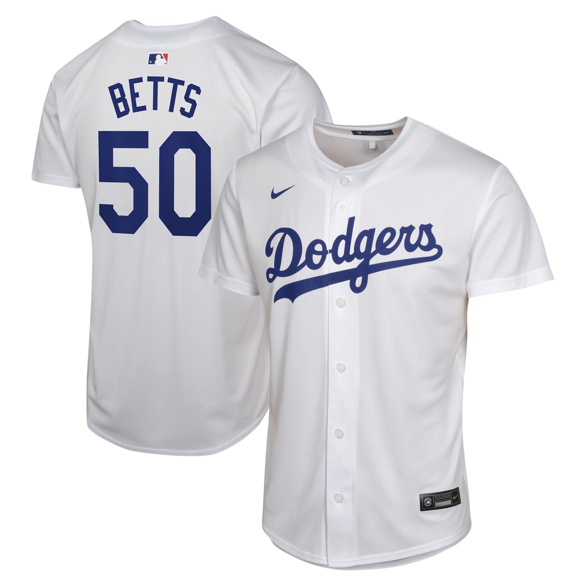 Mookie Betts Los Angeles Dodgers Youth Home Game Player Jersey - White