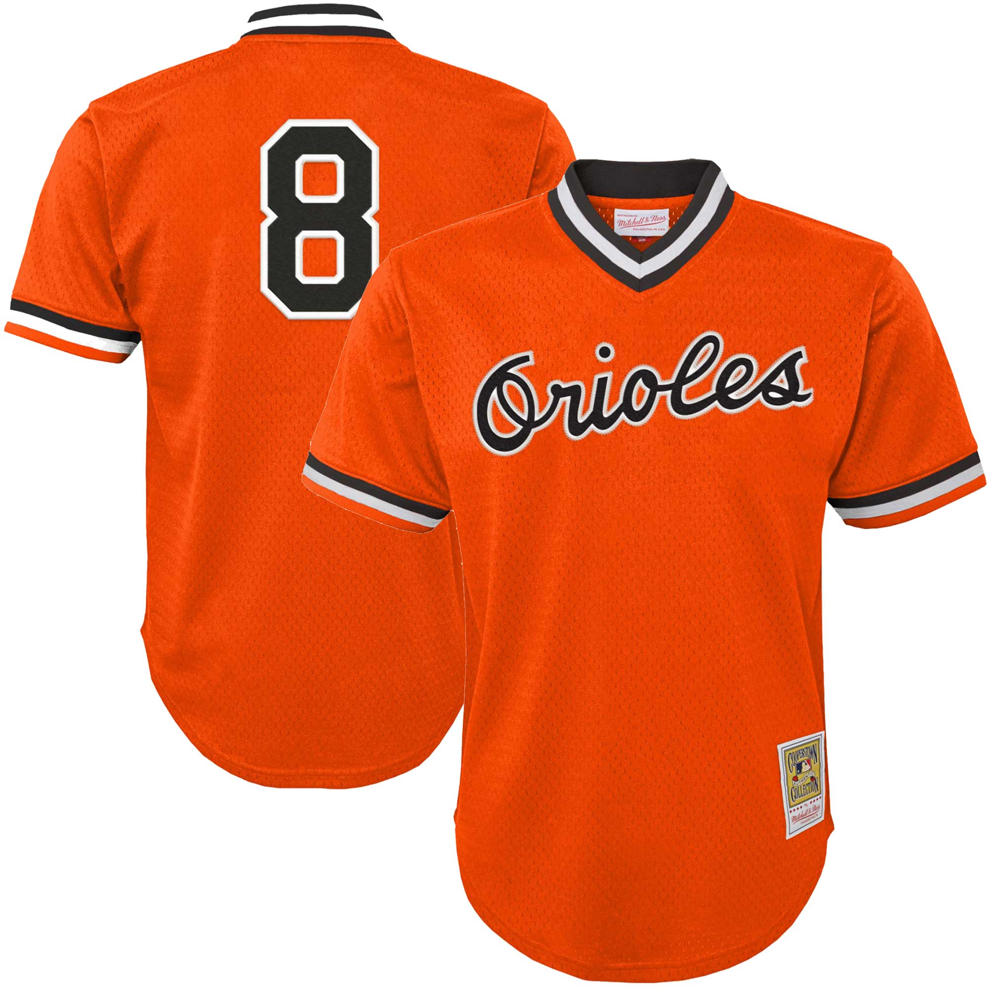 Cal Ripken Jr. Baltimore Orioles Mitchell & Ness Youth Cooperstown CollectionMesh Batting Practice Jersey - Orange