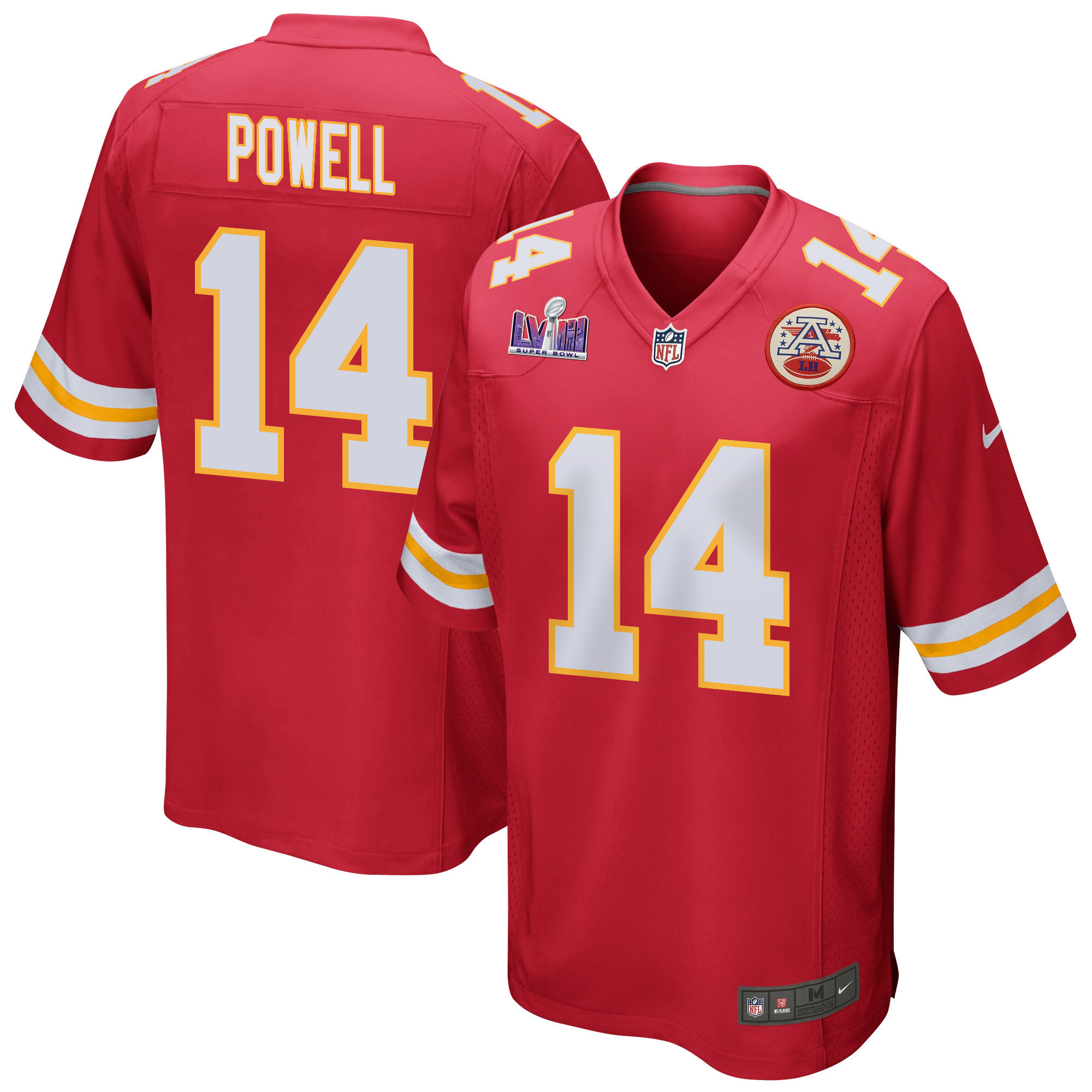 Cornell Powell 14 Kansas City Chiefs Super Bowl LVIII Patch Game Men Jersey - Red
