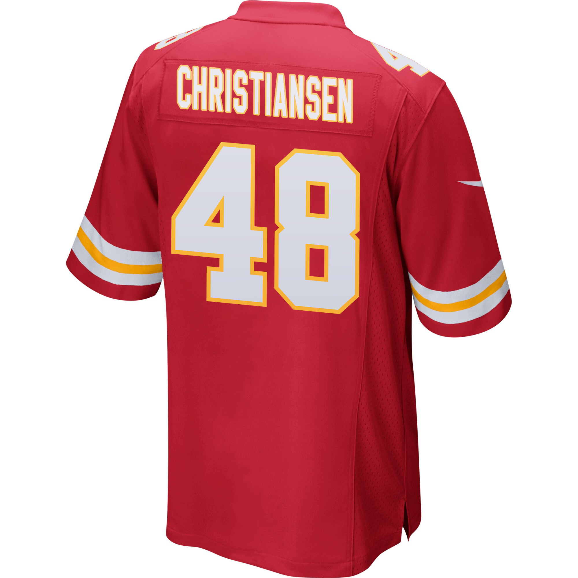 Cole Christiansen 48 Kansas City Chiefs Super Bowl LVIII Patch Game Men Jersey - Red