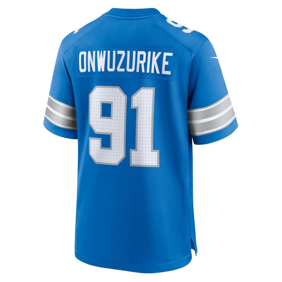 Levi Onwuzurike #91 Detroit Lions Super Bowl LIX Jersey - Men's - Blue