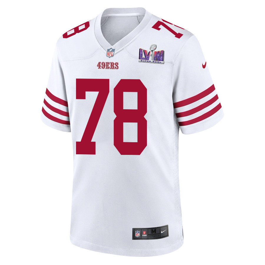 Ben Bartch 78 San Francisco 49ers Super Bowl LVIII Patch Game Men Jersey - White