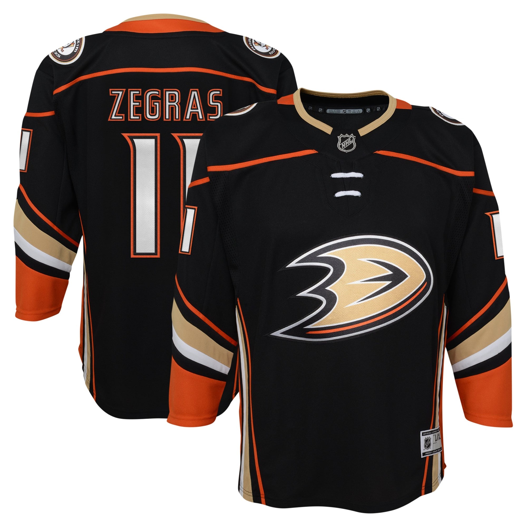 Trevor Zegras Anaheim Ducks Youth Home PremierPlayer Jersey - Black