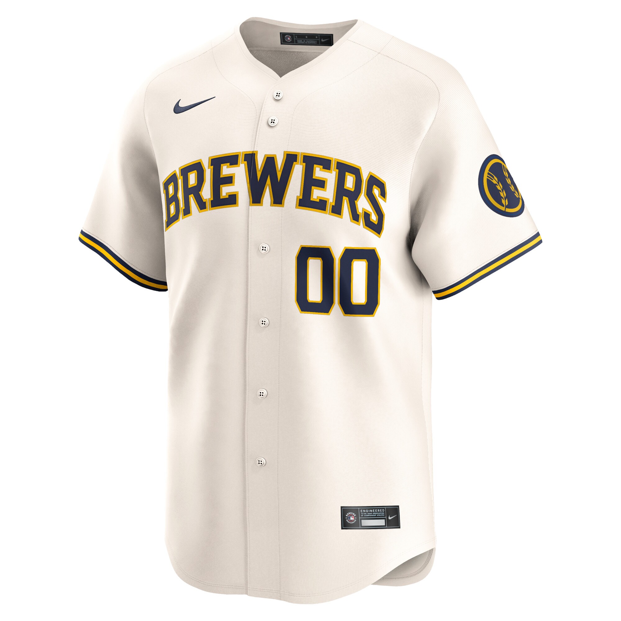 Milwaukee Brewers  Youth Home Limited Custom Jersey - Cream