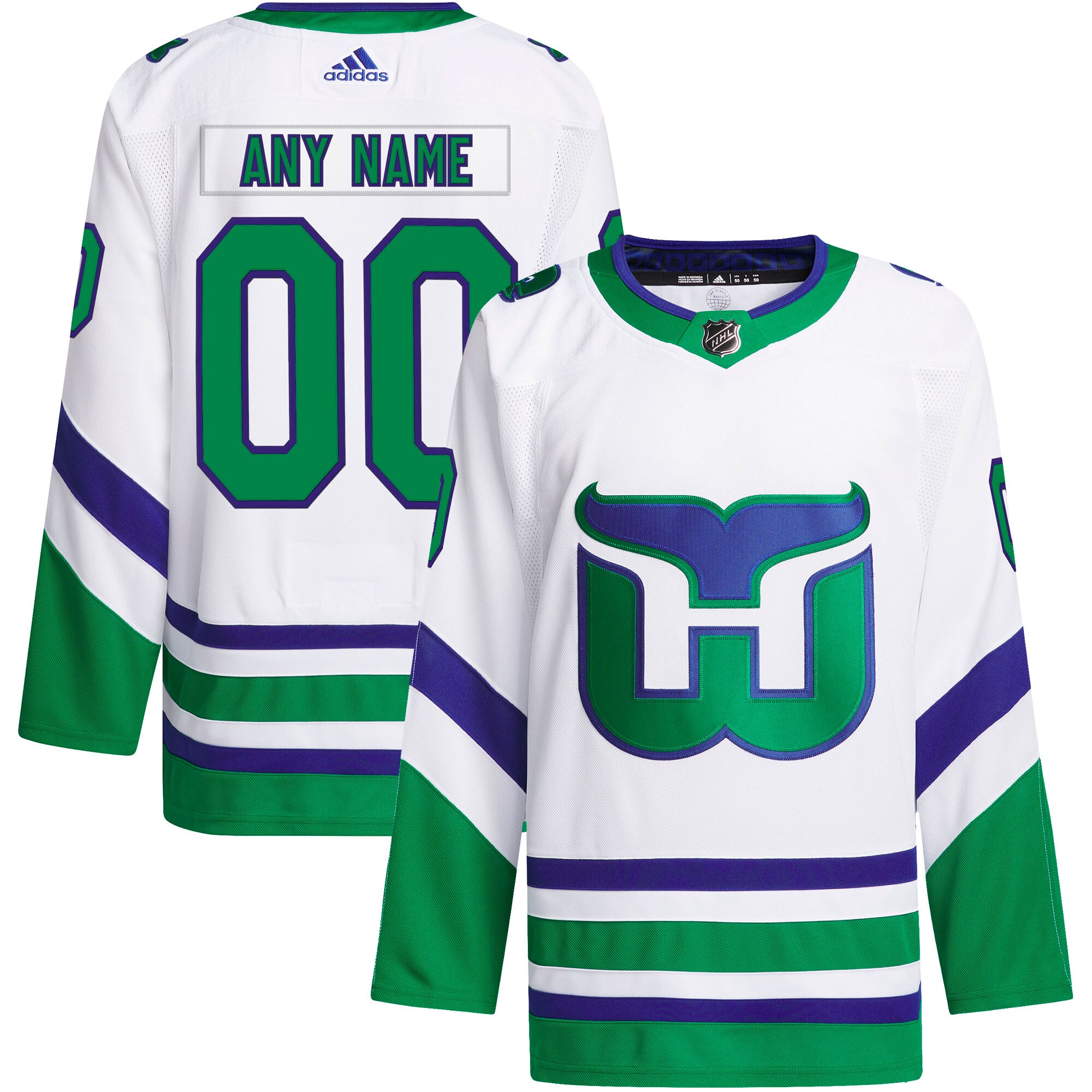 Carolina Hurricanes adidas Primegreen Authentic Custom Jersey - White