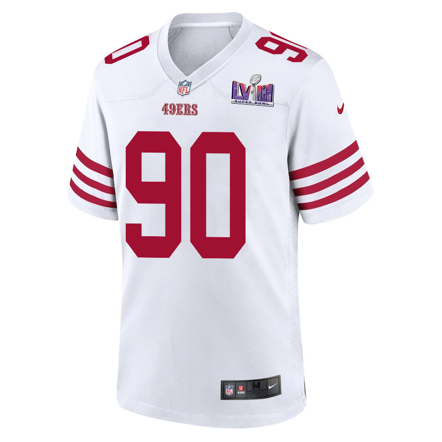 Kevin Givens 90 San Francisco 49ers Super Bowl LVIII Patch Game Men Jersey - White