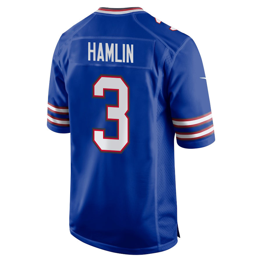 Damar Hamlin 3 Buffalo Bills Super Bowl LIX New Orleans Patch Game Men Jersey - Royal