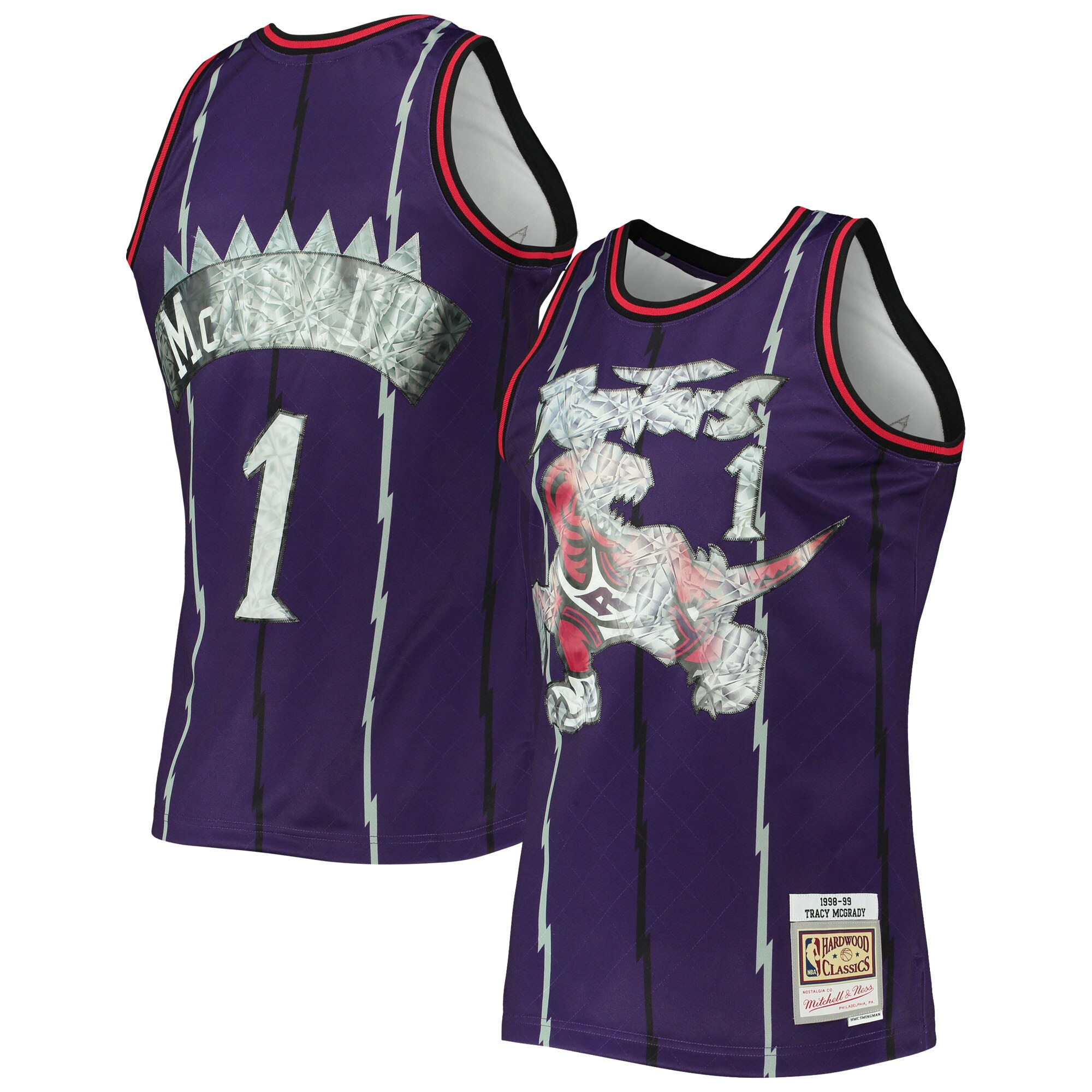 Tracy McGrady Toronto Raptors Mitchell & Ness 1998\/99 Hardwood Classics NBA 75th Anniversary Diamond Swingman Jersey - Purple
