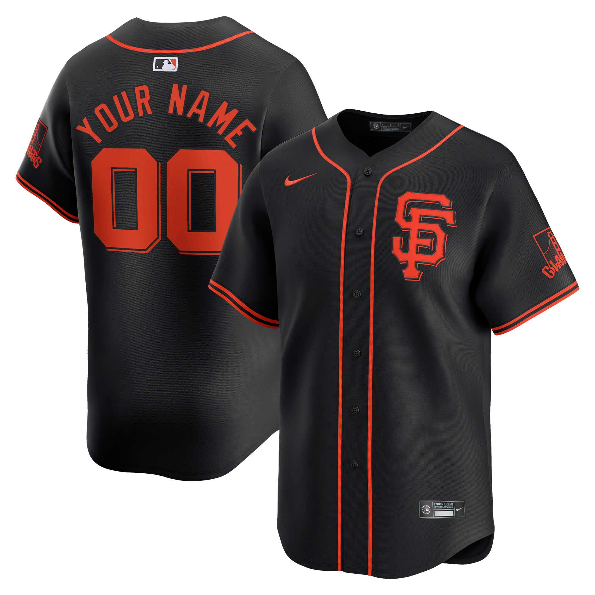 San Francisco Giants   Alternate Limited Custom Jersey Black