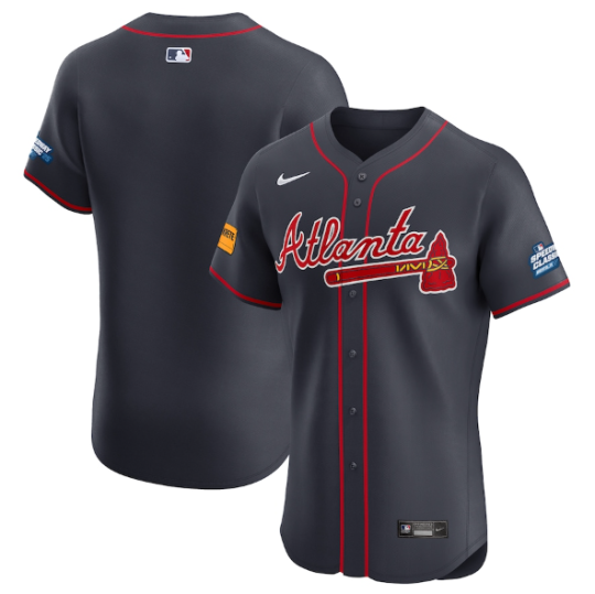 Atlanta Braves Navy 2025 MLB Speedway Classic Alternate Elite Jersey