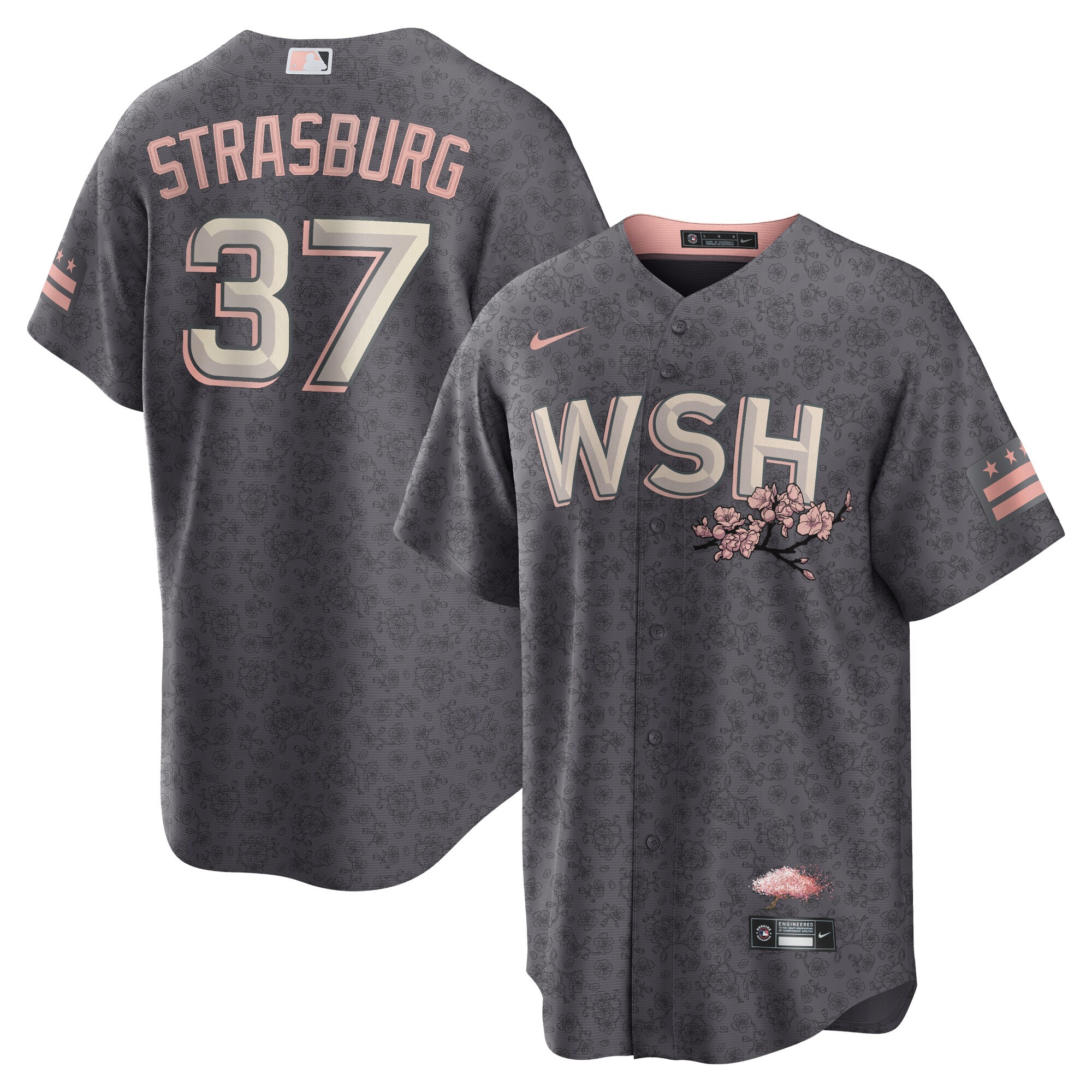 Stephen Strasburg Washington Nationals City Connect Replica Player Jersey - Charcoal