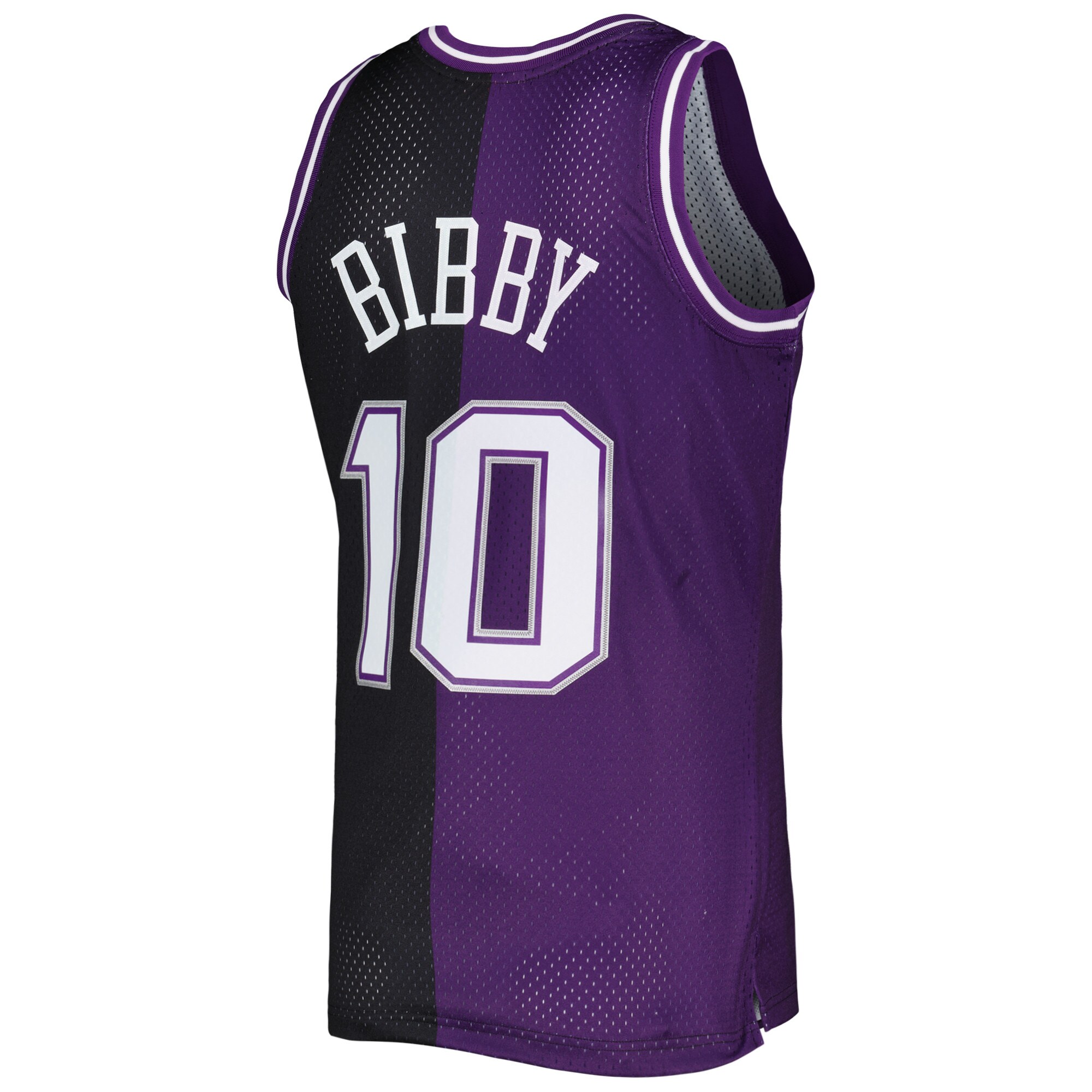 Mike Bibby Sacramento Kings Mitchell & Ness Hardwood Classics 2001\/02 Split Swingman Jersey - Purple\/Black