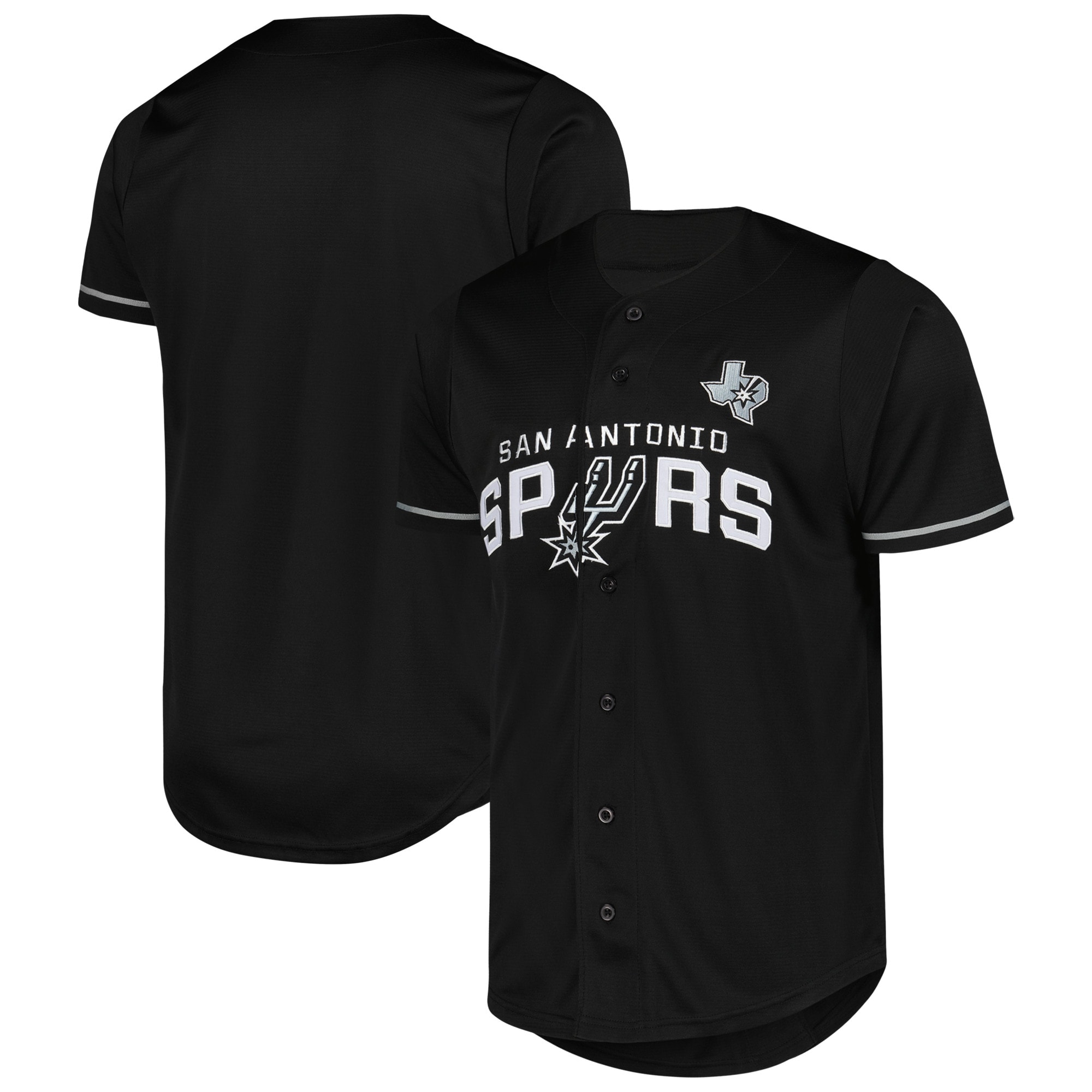 San Antonio Spurs Fanatics Pop Baseball Jersey - Black