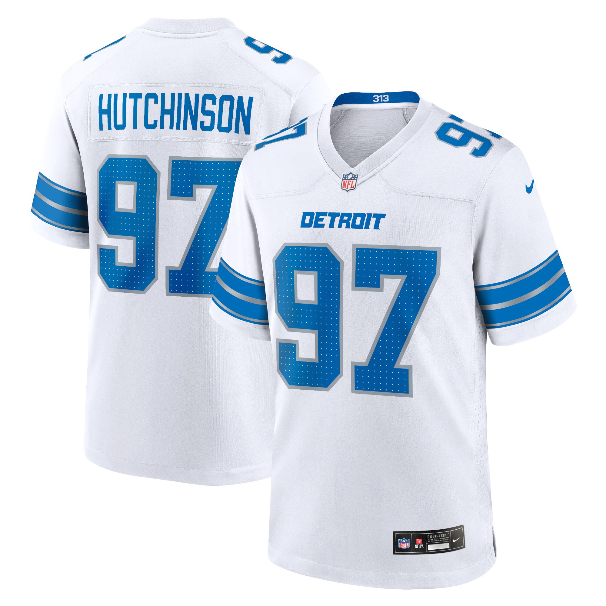 Aidan Hutchinson Detroit Lions  Game Jersey - White