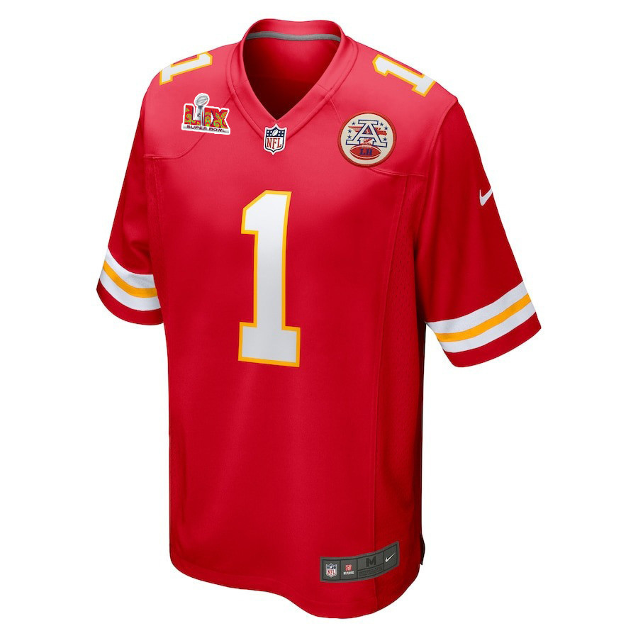Xavier Worthy #1 Kansas City Chiefs Super Bowl LIX Jersey - Men's - Red