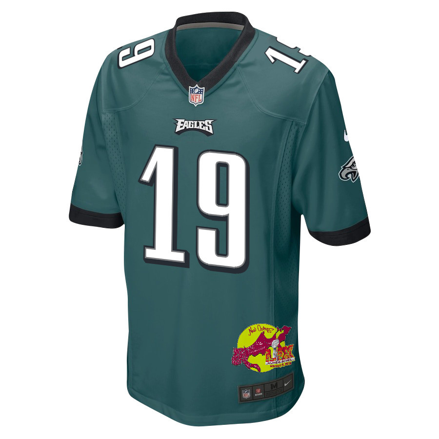 Josh Sweat 19 Philadelphia Eagles Super Bowl LIX New Orleans Patch Game Men Jersey - Midnight Green