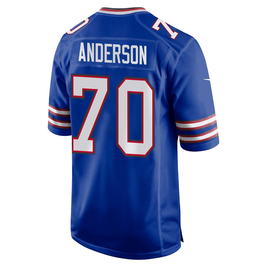 Alec Anderson 70 Buffalo Bills Super Bowl LIX New Orleans Patch Game Men Jersey - Royal
