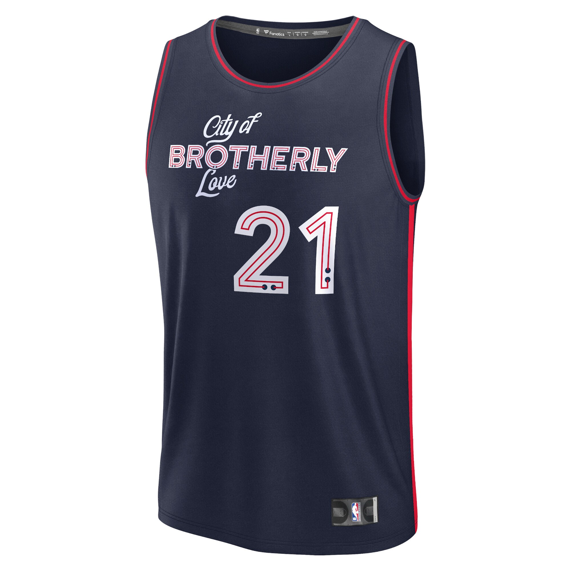 Joel Embiid Philadelphia 76ers Fanatics Fast Break Jersey - Navy - City Edition