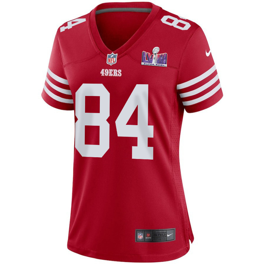 Chris Conley 84 San Francisco 49ers Super Bowl LVIII Patch Game Women Jersey - Scarlet